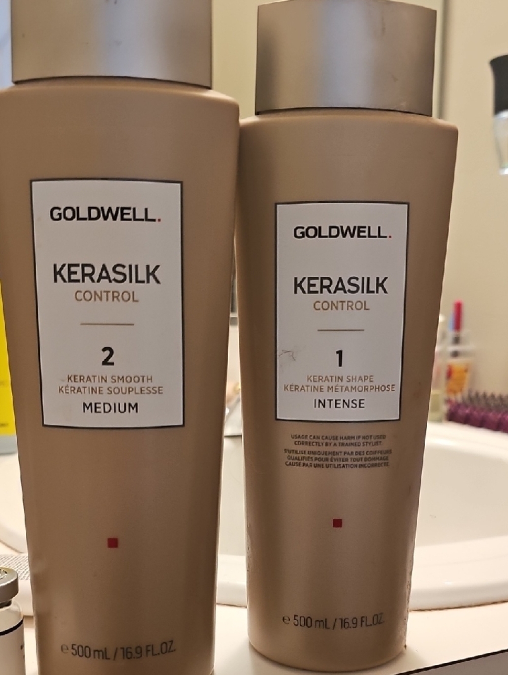 Goldwell KERASILK Control Hair Treatment Set - Beige (Intense & Medium)